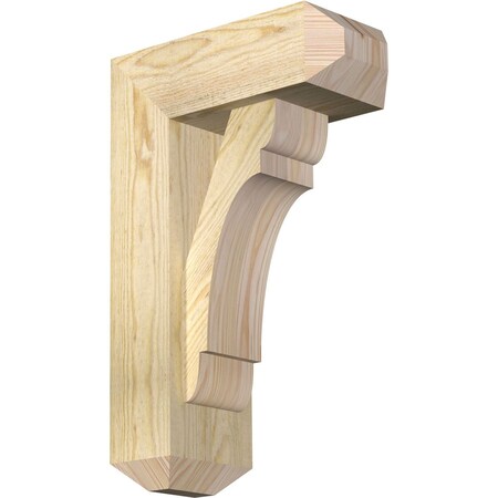 Ekena Millwork Olympic Craftsman Rough Sawn Bracket w/ Offset Brace, Douglas Fir, 6"W x 14"D x 22"H BKT0604X14X22OLY04RDF